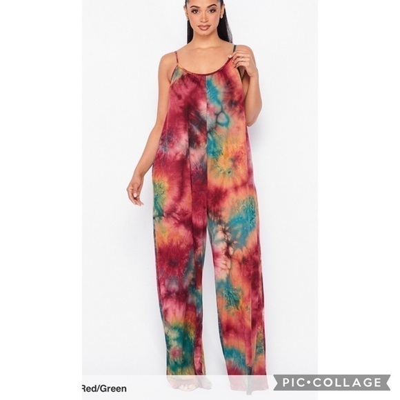 Beautiful Tie Dyed Jumper…Berry Red, Gold & Green - Picture 4 of 6